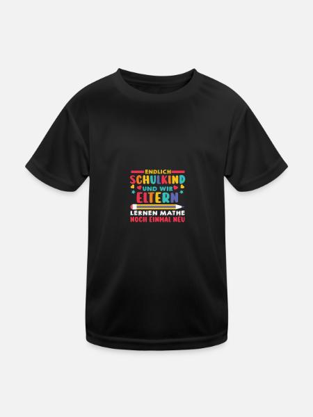Eltern Schulkind Grundschule Erste Klasse Einschul - Kinder Funktions-T-Shirt - Schwarz
