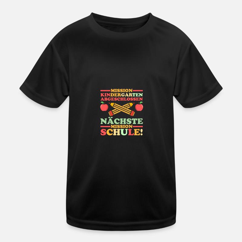 1 Grade School Child Back to School Kindergarten Kita E Kids Functional T-Shirt