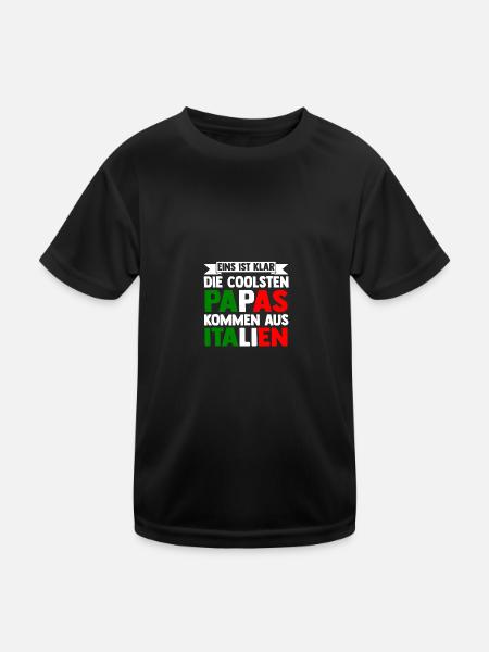 Italie Italien Papa Italien Papa Italien Italie - T-shirt sport Enfant - noir - Devant
