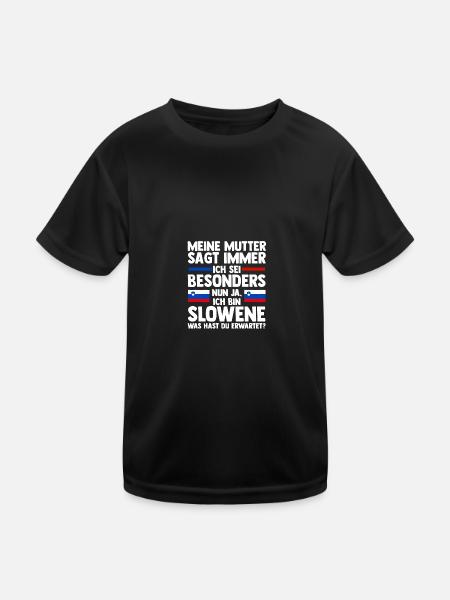Slowenen Slowenien - Kinder Funktions-T-Shirt - Schwarz - Vorne