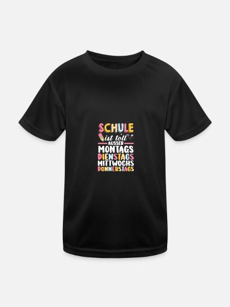 Cadeau de rentrée scolaire pour l’école primaire de première année - T-shirt sport Enfant - noir - Devant
