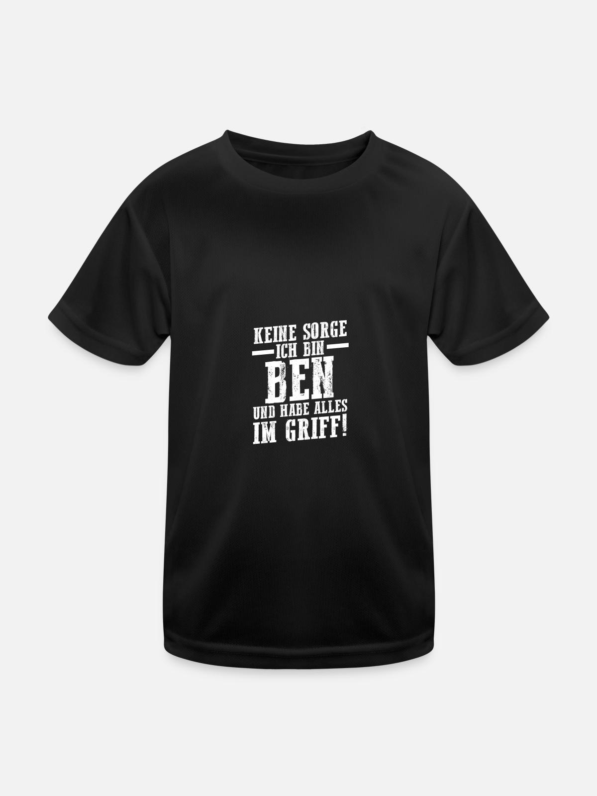 First name Ben - Kids Functional T-Shirt - black - Front