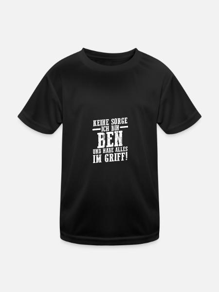 Prénom Ben - T-shirt sport Enfant - noir - Devant