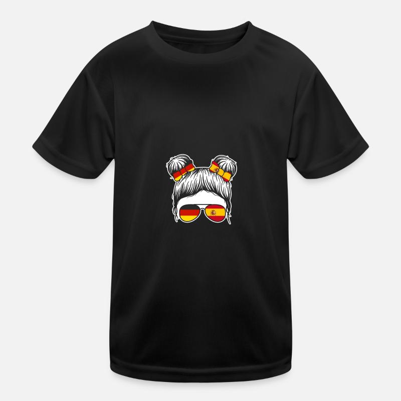 Spanier Deutschland Spanien - Kinder Funktions-T-Shirt - Schwarz