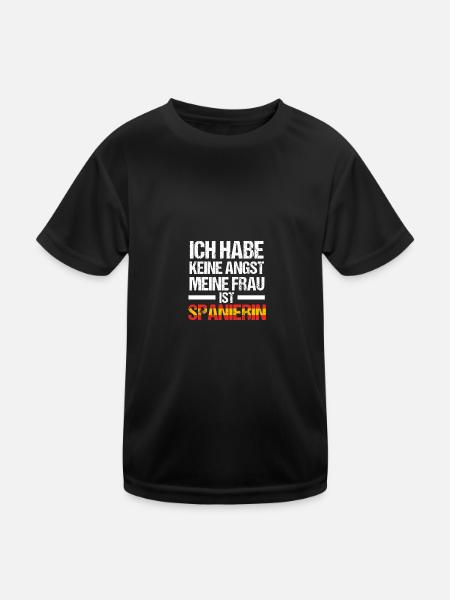 Spanier Spanien - Kinder Funktions-T-Shirt - Schwarz - Vorne