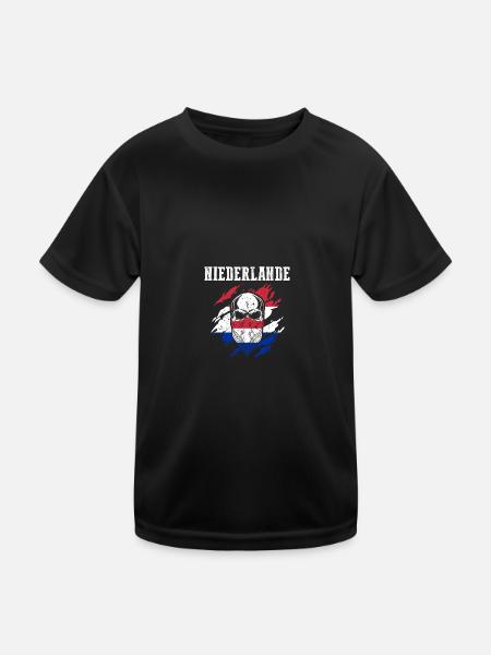 Pays-Bas Pays-Bas - T-shirt sport Enfant - noir - Devant