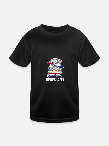 Pays-Bas Pays-Bas - T-shirt sport Enfant - noir - Devant