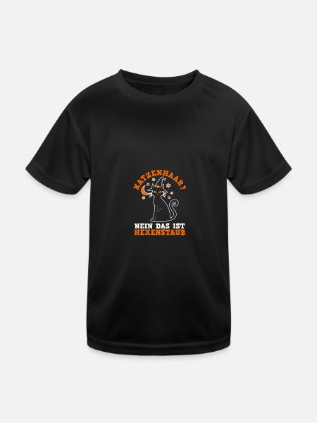 Chat Sorcière Halloween Costume Halloween - T-shirt sport Enfant - noir - Devant
