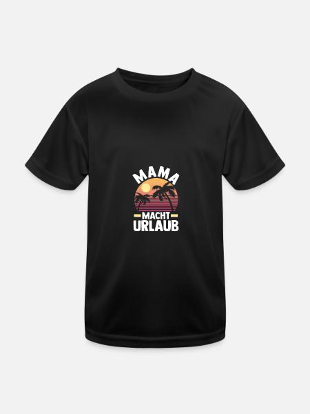 Vacancier Mère Maman - T-shirt sport Enfant - noir - Devant