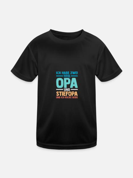 Ich Habe Zwei Titel Opa Und Stiefopa - Kinder Funktions-T-Shirt - Schwarz - Vorne