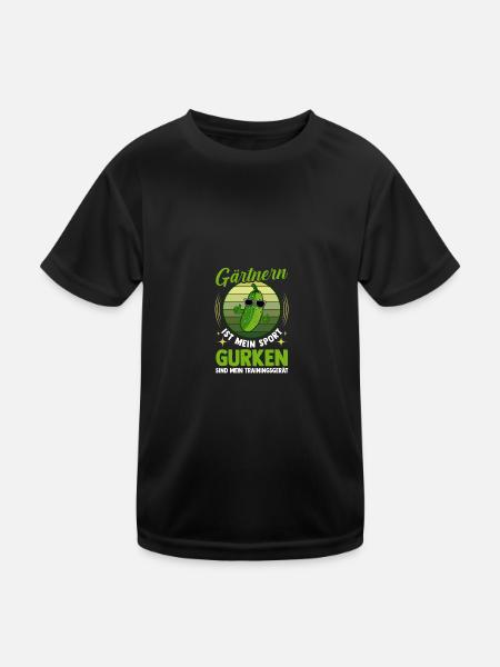 Jardinier Concombre Jardin fermier - T-shirt sport Enfant - noir - Devant