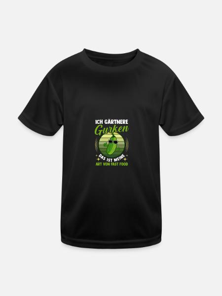 Jardinier Concombre Jardin fermier - T-shirt sport Enfant - noir - Devant