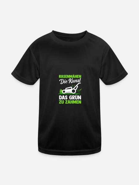 Gardener Lawn Mower Farmer Garden - Kids Functional T-Shirt - black - Front