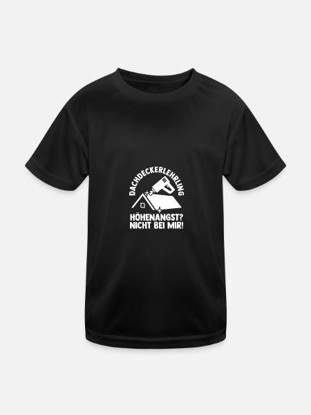 Roofing training apprentice Auzbi roofer - Kids Functional T-Shirt - black - Front