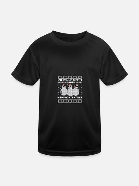 Weihnachtsmann Weihnachtsfest Ugly Christmas - Kinder Funktions-T-Shirt - Schwarz - Vorne