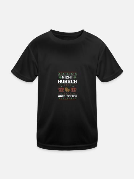 Weihnachtsmann Weihnachtsfest Ugly Christmas - Kinder Funktions-T-Shirt - Schwarz - Vorne
