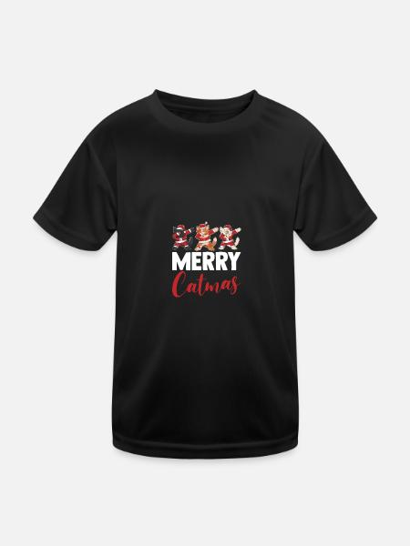 Santa Claus Christmas Party Christmas Cats - Kids Functional T-Shirt - black - Front