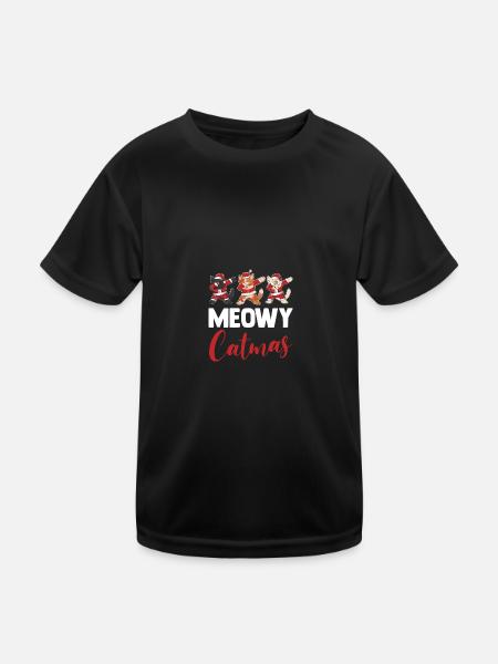 Santa Claus Christmas Party Christmas Cats - Kids Functional T-Shirt - black - Front