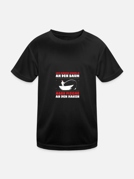 Santa Claus Fishing Christmas Party Christmas - Kids Functional T-Shirt - black - Front