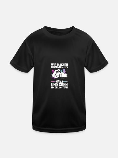Mom and son - Kids Functional T-Shirt - black - Front