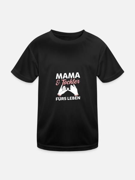 Mom And Daughter - Kids Functional T-Shirt - black - Front