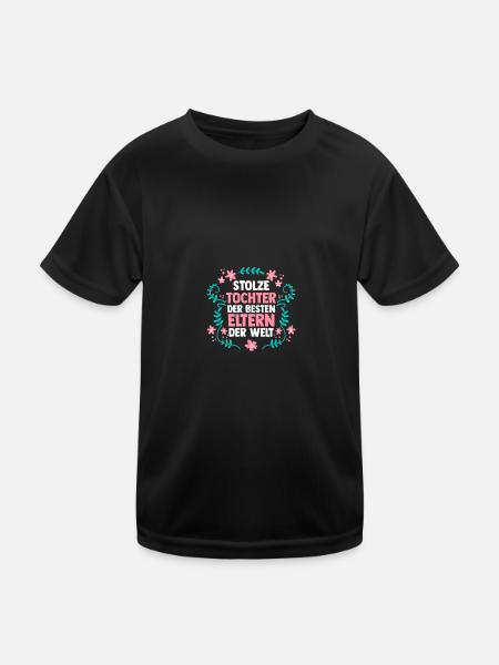 Töchter Tochter - Kinder Funktions-T-Shirt - Schwarz - Vorne
