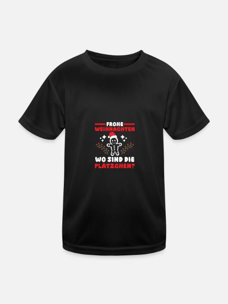 Santa Claus Christmas Christmas Party Cookies - Kids Functional T-Shirt - black - Front