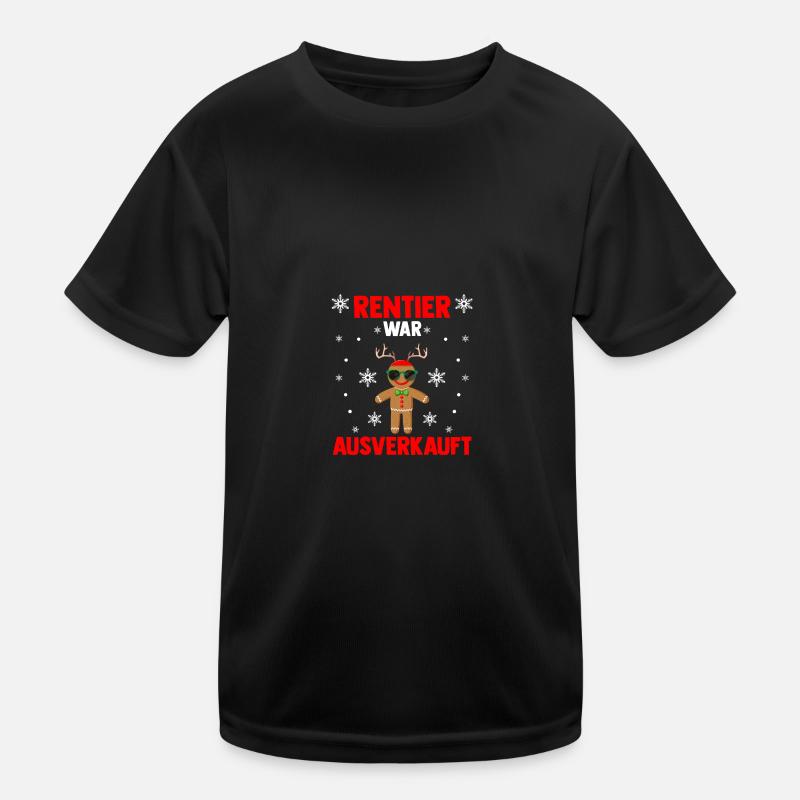 Gingerbread Man Reindeer était épuisé Noël T-shirt sport Enfant