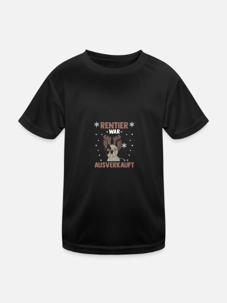 Dog Reindeer was sold out Christmas - Kids Functional T-Shirt - black - Front