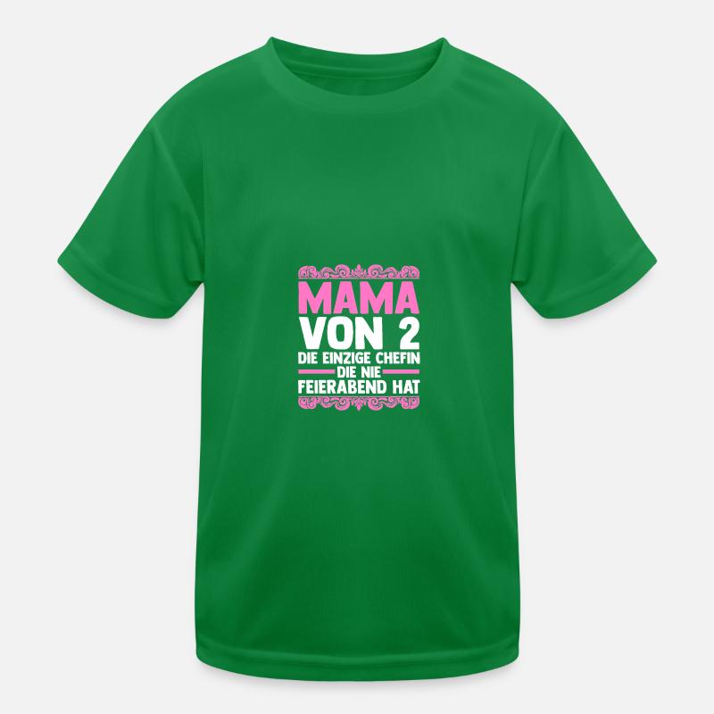 Mama Von 2 Kindern Kinder Funktions-T-Shirt