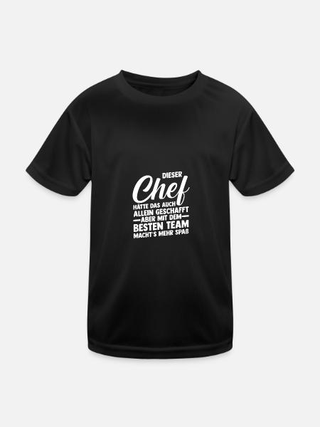 Teamleiter Chef Abschied - Kinder Funktions-T-Shirt - Schwarz - Vorne