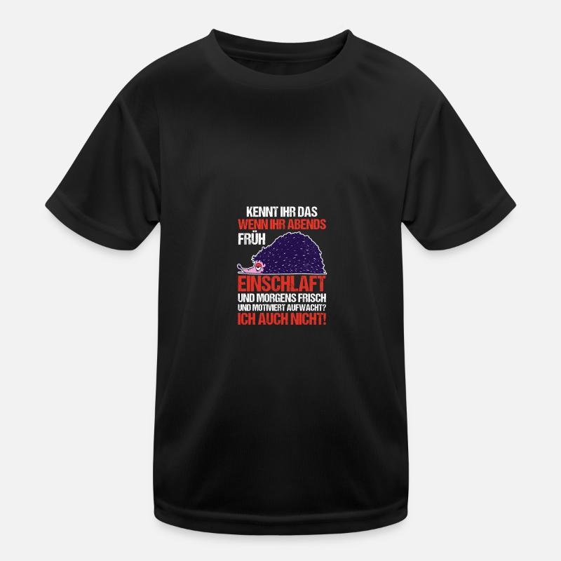 Faulenzer Langschläfer Motivation Igel Kinder Funktions-T-Shirt