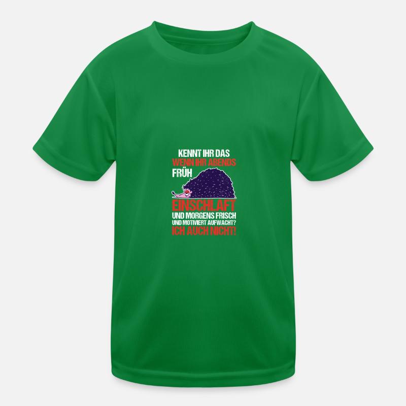 Lazy Late Riser Motivation Hedgehog Kids Functional T-Shirt