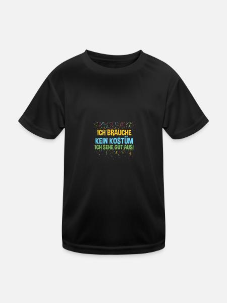 Costume de carnaval Carnaval - T-shirt sport Enfant - noir - Devant