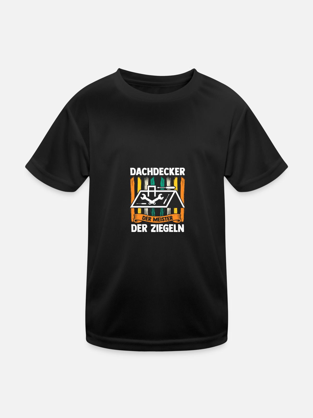 Master Roofer Roofer - Kids Functional T-Shirt - black - Front