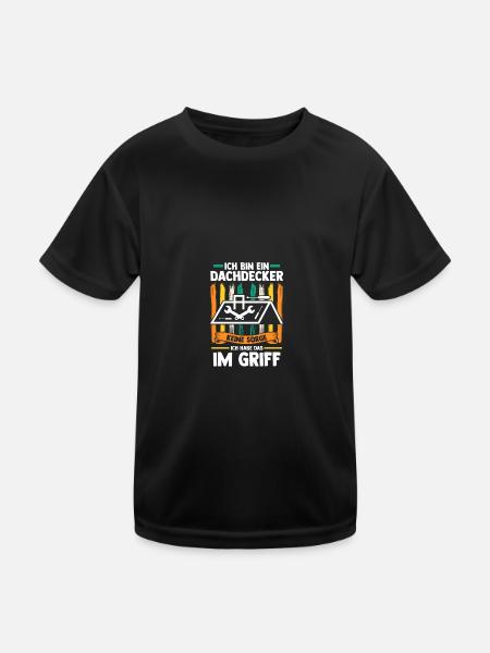 Master Roofer Roofer - Kids Functional T-Shirt - black - Front