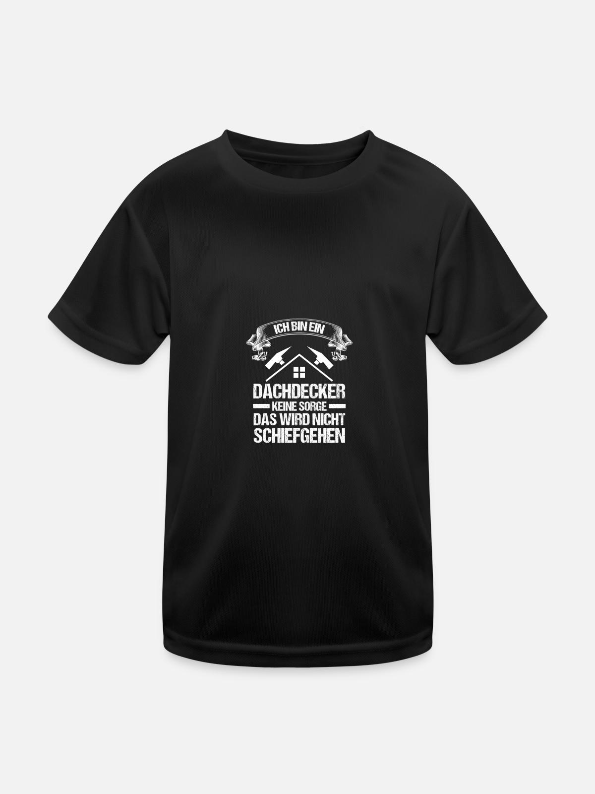 Master Roofer Roofer - Kids Functional T-Shirt - black - Front