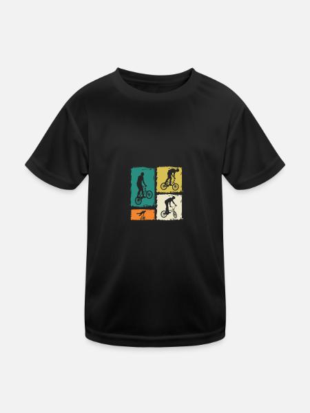 Vélo VTT - T-shirt sport Enfant - noir - Devant