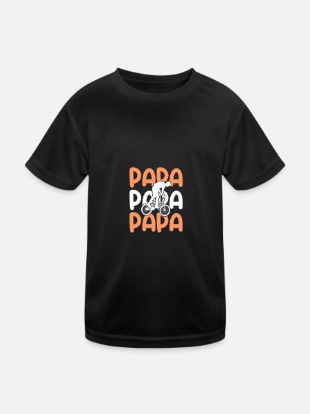 Bicycle Dad Father Mountain Bike - Kids Functional T-Shirt - black - Front