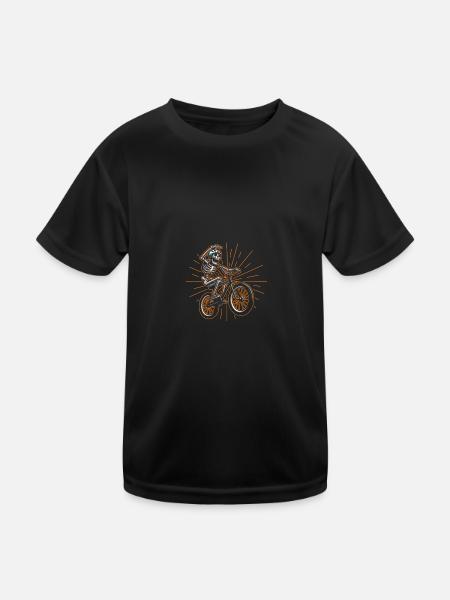 Vélo VTT - T-shirt sport Enfant - noir - Devant