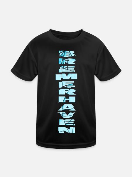 Bremerhaven Allemagne City Font Skyline - T-shirt sport Enfant - noir - Devant