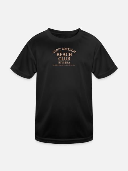 Saint Boredom Beach Club Riviera - Kids Functional T-Shirt - black - Front