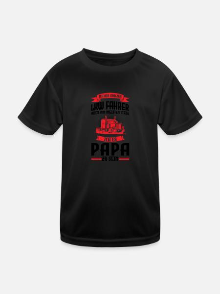 LKW Fahrer Papa Lastwagenfahrer Geschenk - Kinder Funktions-T-Shirt - Schwarz - Vorne