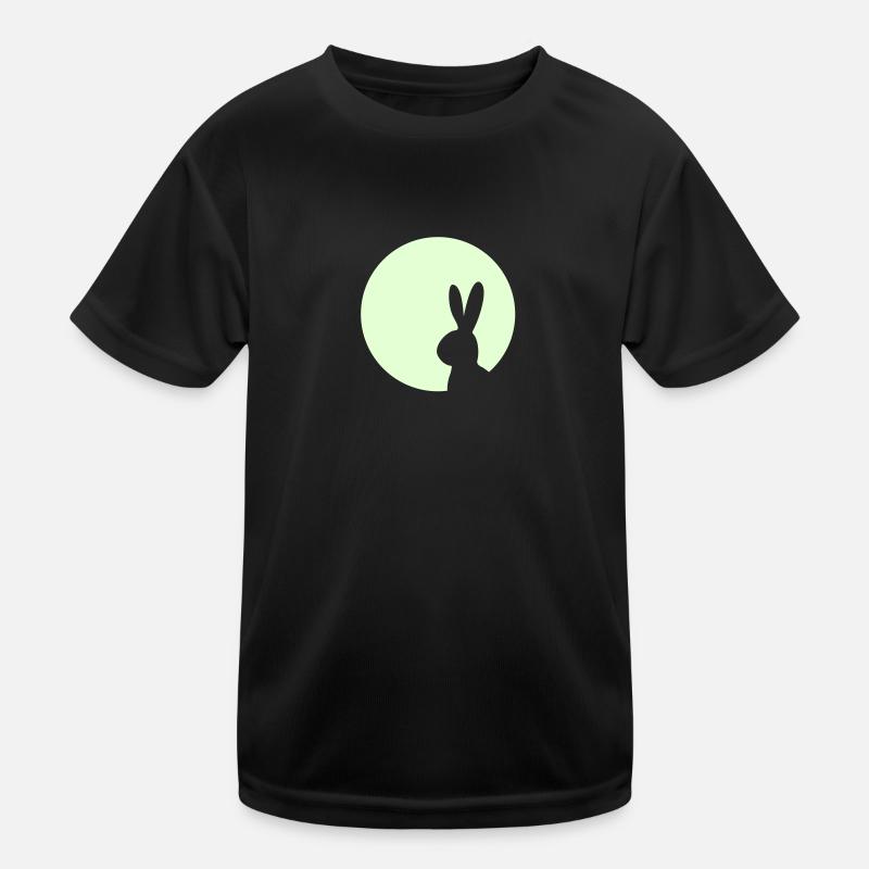 Moony Rabbit in the Moon Rabbit Bunny Kids Functional T-Shirt