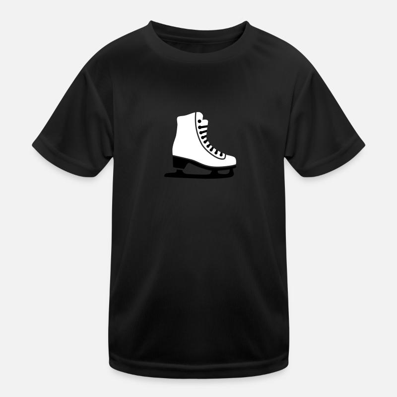 Schlittschuh - Kinder Funktions-T-Shirt - Schwarz