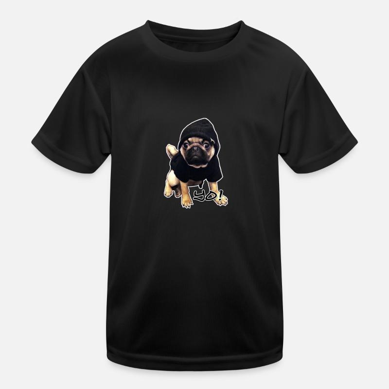yo_mops_3 - Kinder Funktions-T-Shirt - Schwarz