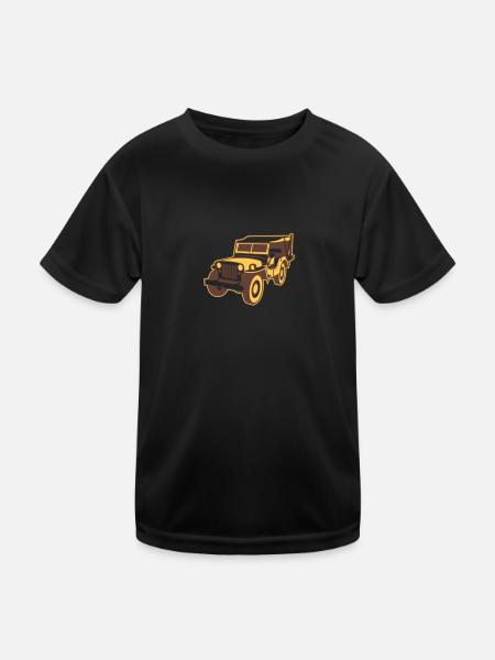 altgedienter Geländewagen - Kids Functional T-Shirt - black - Front