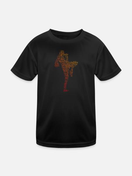 Boxe Thaï Boxe Thaï Boxeuse Thaï Muay Thai Femmes - T-shirt sport Enfant - noir - Devant