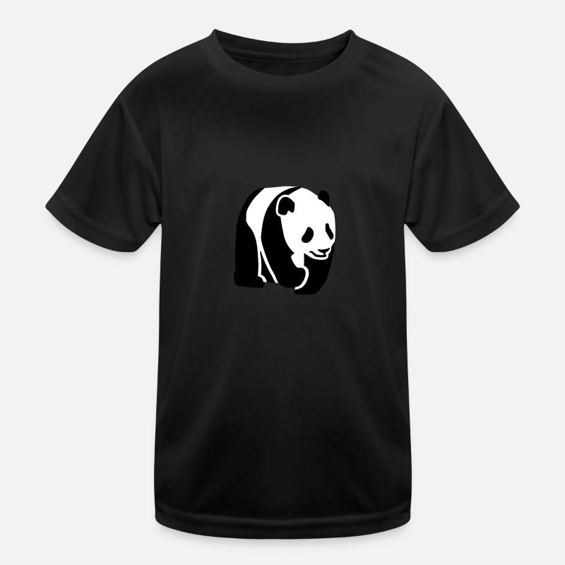 Panda - Kinder Funktions-T-Shirt - Schwarz