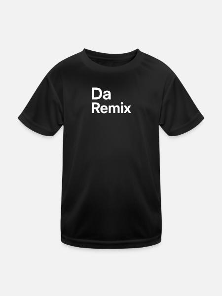 Da Remix (Bayrisch für "Der Remix") - Kinder Funktions-T-Shirt - Schwarz - Vorne